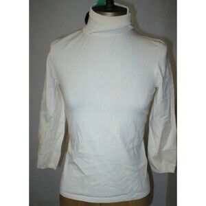 NWT New Womens 6 RED Valentino Off White Beige LS Turtleneck Italy 42 Top Design